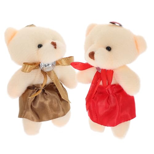 VICASKY 10 Stück Teiliges Plüschbär Schlüsselanhänger Niedliche Cartoon Anhänger für Taschen Mobile Party Dekoration und Abnehmbarer Kleidung für Valentinstag Zufällige von VICASKY