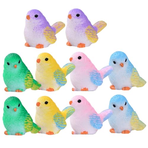 VICASKY 10 Stück Teiliges Resin Vogel Figuren Realistische Miniatur Vogelskulpturen für Garten Balkon Dekoration Langlebige Harz Vogelfiguren Bunte Mini Vögel für Mikro Landschaft und VICASKY 10 Stück Teiliges Resin Vogel Figuren Realistische Miniatur Vogelskulpturen für Garten Balkon Dekoration Langlebige Harz Vogelfiguren Bunte Mini Vögel für Mikro Landschaft und von VICASKY