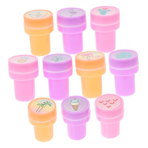 VICASKY 10 Stück Teiliges Set Flamingo Stempel für Sommermotiv als Partygeschenk und Belohnung im Klassenzimmer für Geburtstagsfeiern und Bastelarbeiten von VICASKY