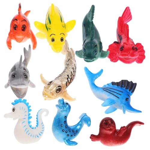 VICASKY 10 Stück Teiliges Set Meerestier Figuren aus Leichtem PVC Realistische Ozeanische Tiermodelle Pädagogisches und Vielseitige Deko für Kuchen Partys und Heimgestaltung von VICASKY