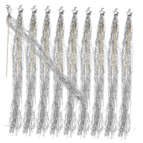 VICASKY 10 Stück Teiliges Silberne Feenstäbe für Sternform und Glitzertasseln Leichte zum Verkleiden als Party Deko für Geburtstage Halloween und Festlichkeiten VICASKY 10 Stück Teiliges Silberne Feenstäbe für Sternform und Glitzertasseln Leichte zum Verkleiden als Party Deko für Geburtstage Halloween und Festlichkeiten von VICASKY