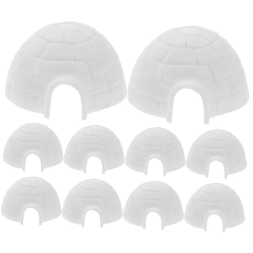 VICASKY 10 Stück Teiliges Stehendes Iglu Modell aus Kunststoff Kreative Polartier Figuren für Realistische Mini eishaus Dekoration für Zuhause und Garten von VICASKY