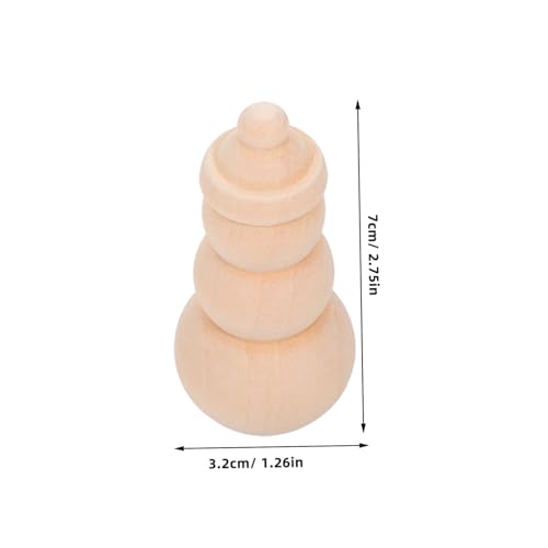 VICASKY 10 Stück Teiliges Unbemalter Holz Schneemann Puppen Naturfarbene DIY Holzfiguren für Einfache Weihnachtsdekoration Bemalbare Holz Schneemann Modelle zum Basteln von VICASKY