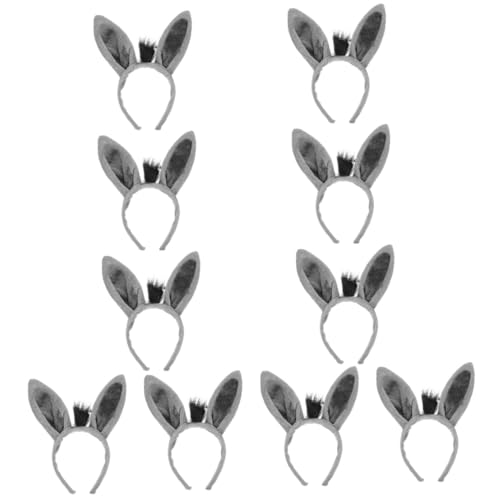 VICASKY 10 Stück Tierohren Stirnband Süße Eselsohren Haarschmuck für Party Accessoire für Karneval Masquerade Cosplay Leicht Einteiliges Hochwertigem von VICASKY