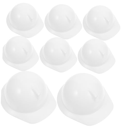 VICASKY 10 Stücke Harte Hüte Weiß Puppe Helm Kappe Mini Helm Für Puppe Mini Puppe Helme Abs von VICASKY