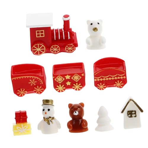 VICASKY Miniatur-Eisenbahn-Set Schneemann 10-teilig Harz Zugdekorationen Weihnachtsdekor Holzeisenbahn-Spielzeug Für Jungen Und Mädchen VICASKY Miniatur-Eisenbahn-Set Schneemann 10-teilig Harz Zugdekorationen Weihnachtsdekor Holzeisenbahn-Spielzeug Für Jungen Und Mädchen von VICASKY