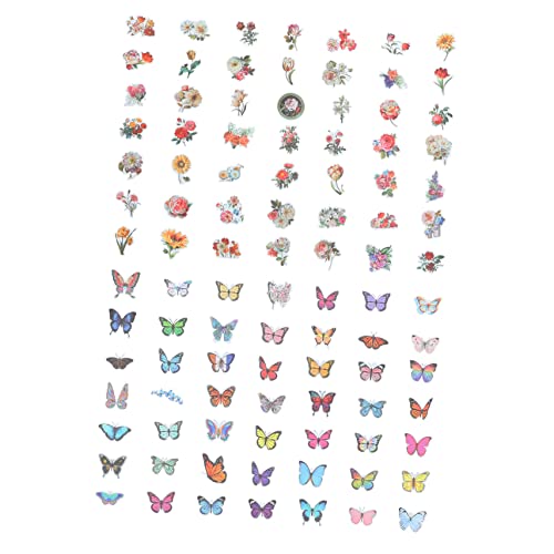 VICASKY Blumen-gepäckaufkleber Schmetterlings- -Aufkleber Blätter Selbstklebendes Blumen-Aufkleber-Set Für Wanddekoration von VICASKY