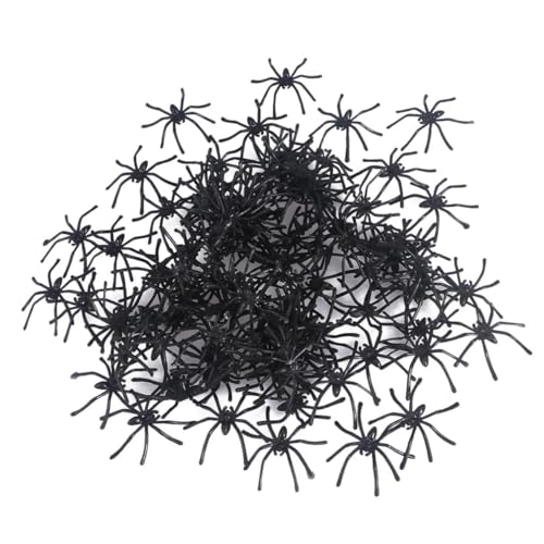 VICASKY 100 Stücke Realistische Kunststoff Gefälschte Spinne Für Halloween Party Dekoration Requisiten von VICASKY