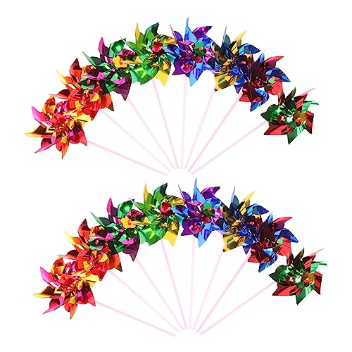 VICASKY 100 STK Kleines Windmühlenspielzeug Stifträder Räder Für Den Garten Kinderspielzeug Pfahl Windmühle Outdoor Windrad Spielzeug Windspielzeug Regenbogen-windrad-einsätze Mini Plastik von VICASKY