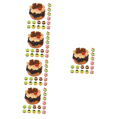 VICASKY 100 STK Simulierter Obstkuchen Puppenhaus Zubehör Trinken Deko Spielzeug Gefälschter Dessertkuchen Mini- -küchenzubehör Kleines Kuchenmodell Harz Gefälschter Kuchen Miniatur von VICASKY