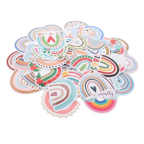 VICASKY 100 STK klebesticker Stickers Aufkleber Scrapbook Stickers Laptop Stickers Klebender Aufkleber abnehm Aufkleber Koffer-Regenbogenaufkleber Regenbogenaufkleber für Scrapbook Papier von VICASKY