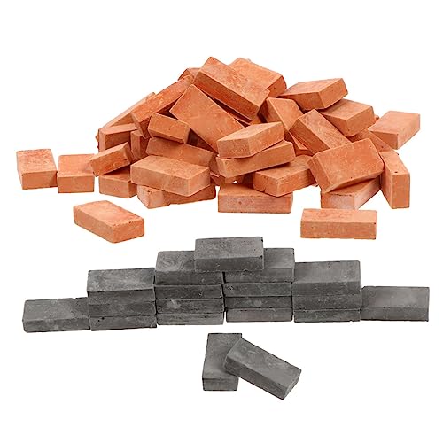 VICASKY 100 STK simulierter Ziegel Miniatur Mini-Bausteine Landschaft Ziegel Mini-Steine Mini- Gartenarbeit bastelmaterial bricketts Sandtisch Ziegel Mikro-Landschaftsziegelmodell Ton von VICASKY