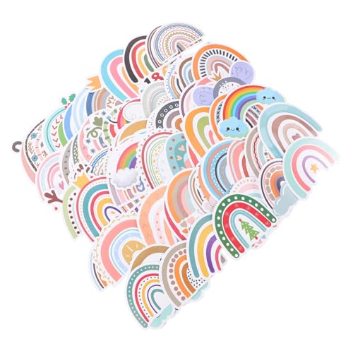 VICASKY 100 Stck. Kleine Regenbogenaufkleber Dekorativer Regenbogenaufkleber Böhmische Regenbogenaufkleber Boho-Aufkleber Für Wasserflaschen Regenbogenaufkleber Für Wasserflaschen Papier von VICASKY