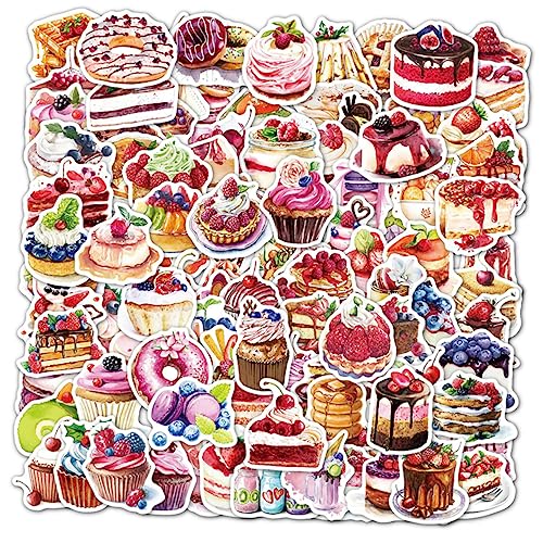VICASKY Buntes Kuchenaufkleber-Set 100 Stück Ästhetische Aufkleber Laptop- Und Telefonaufkleber Rutschfester Klebstoff Für Partydekorationen von VICASKY
