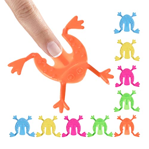 VICASKY 100 Stück Finger Drückender Frosch Springende Miniaturfiguren Hüpfender Frosch Frosch Für Froschspiel Mini-Froschfiguren Kinder Weihnachten Partygeschenke von VICASKY
