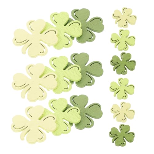 VICASKY 100 Stück Holzkonfetti Kleeblatt für Patrick's Day Irische Deko für Partys Tischstreuer und Bastelprojekte Vielseitige Holzornamente zur Des Irischen Erbes von VICASKY