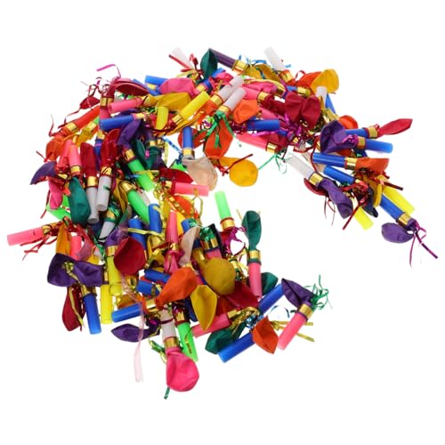 VICASKY 100 Stück Kinderpfeifen Luftballons Pfeifen und Horn für Geburtstagsfeiern Halloween und Weihnachten Spaß für Einfach zu Verwenden Unvergessliche Schaffen von VICASKY