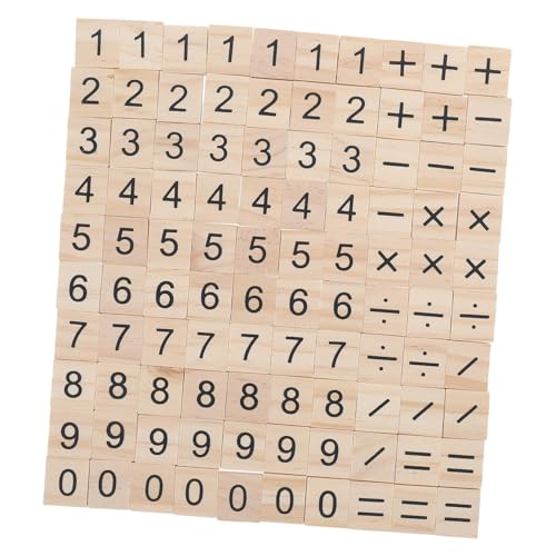 VICASKY 100 Stück Kleine Holz Zahlenfliesen Montessori Lernspielzeug Mathe Übungskacheln für DIY Bastelprojekte Frühe Bildung Holzpuzzle Zahlen Spielsteine von VICASKY