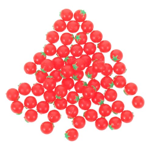 VICASKY 100 Stück Miniatur Kirschtomaten Realistische Kunststoff Mini Gemüse Figuren für Puppenhaus Spiel Requisiten Tragbar und Wiederverwendbar von VICASKY
