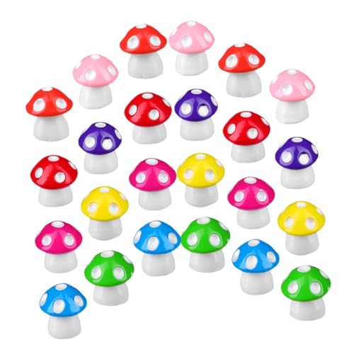 VICASKY 100 Stück Miniatur Miniornamente Gefälschte Pilze Miniaturfiguren Bastelpilze Winzige Künstliche Pilzfiguren Mini Pilzfiguren Miniaturfiguren Kunstharz von VICASKY
