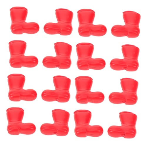 VICASKY 100 Stück Miniatur Weihnachtsmann Stiefel Rot Mini Santa Claus Schuhe für DIY Bastelprojekte Puppenhaus Weihnachtsdeko Traditionelle Handarbeit Platzsparend für Tisch und von VICASKY
