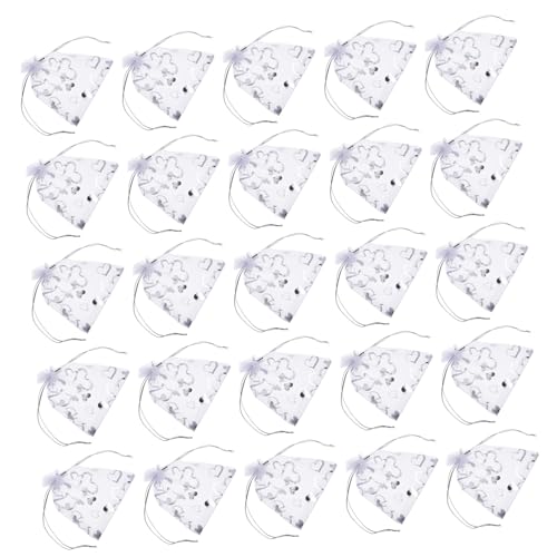 VICASKY 100 Stück Organza Drawstring Bags Herzförmige Transparente Geschenkbeutel Weiß mit Glitzerherz für Hochzeit Shower Party Schmuck Candy Verpackung VICASKY 100 Stück Organza Drawstring Bags Herzförmige Transparente Geschenkbeutel Weiß mit Glitzerherz für Hochzeit Shower Party Schmuck Candy Verpackung von VICASKY