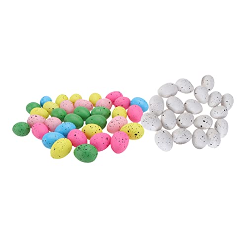 VICASKY 100 Stück Ostern Simulation Eier Plastik Fake Eier Dekoration für DIY Bastelprojekte und Weiße Vogeleier für Fröhliche Osterfeiern und Kreative Anlässe von VICASKY