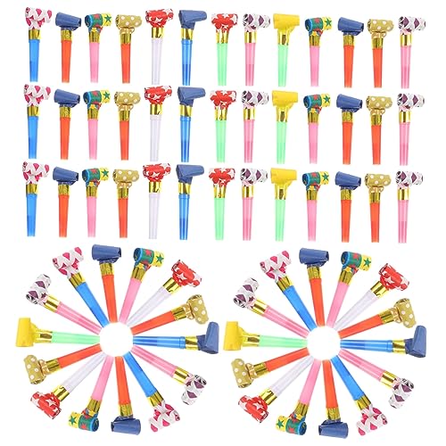 VICASKY 100 Stück Partydekorationen Helium Geburtstagsfeierdekorationen Partyzubehör konferenz triffier witzige fun hochstihl Krachmacher Partypfeife Plastik von VICASKY