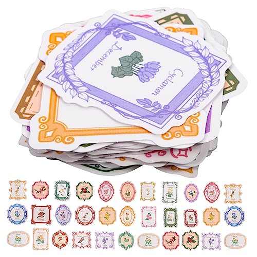 VICASKY 100 Stück Pflanzen-Doodle-Aufkleber Aufkleber Für Laptops Dekorative Aufkleber Kofferaufkleber Selber Machen Aufkleber Für Koffer Koffer-blumenaufkleber Zarte DIY-Aufkleber Papier von VICASKY