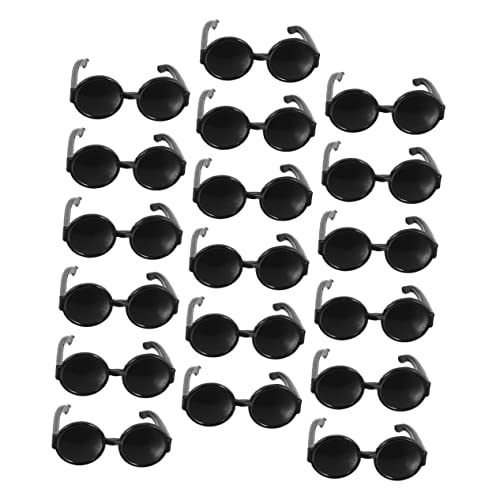 VICASKY Puppe Stilvolle Sonnenbrille 20 Schwarz Gläser Set 100 Stücke Kunststoff Puppe Brillen Requisiten von VICASKY