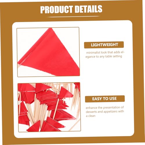 VICASKY 100 Stück Rote Zahnstocher Flaggen aus Ungiftigem Material Kleine Dreieckige Cupcake Topper und Food Labels Sichere Kuchen und Obstflaggen für Party Buffet Käse und VICASKY 100 Stück Rote Zahnstocher Flaggen aus Ungiftigem Material Kleine Dreieckige Cupcake Topper und Food Labels Sichere Kuchen und Obstflaggen für Party Buffet Käse und von VICASKY