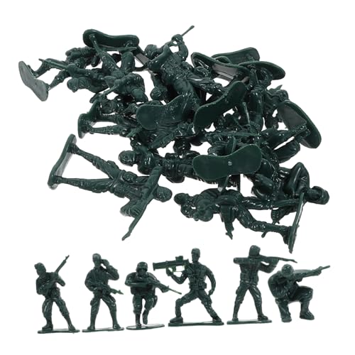 VICASKY 100 Stück Soldaten Figuren Teilig Große Spielzeugmodelle aus Wetterfestem für Realistische Szenen und Rollenspiele für Grüne Soldatenfiguren von VICASKY