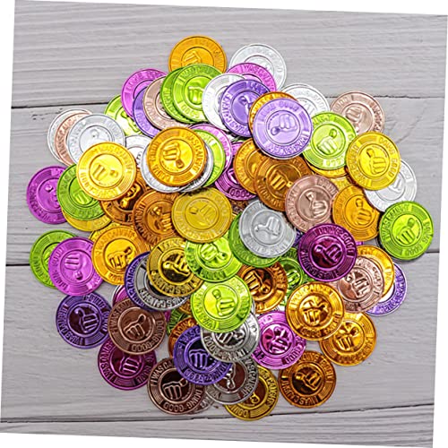 VICASKY 100 Stück Teiliges Piraten Spielgeld Bunte Plastik Münzen Kindergeburtstag Piratenparty Mitgebsel Schatzsuche für Kreative Farbvielfalt von VICASKY