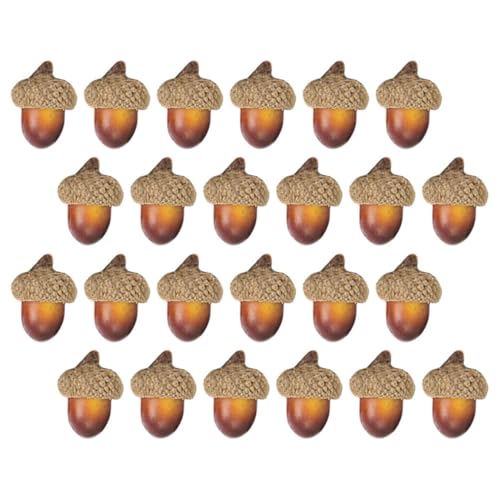 VICASKY 100 Stück Künstliche Eicheln Simulation Kleiner Eichel für Bastelarbeiten Küche Gefälschte Früchte Weihnachtsbaum- Dekorative Ornamente von VICASKY