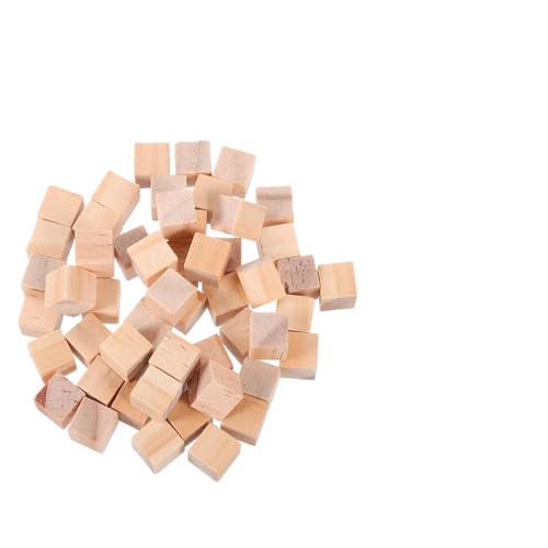 VICASKY 100 Stück bastelzeug für stapelspielzeug Farbige Holzblöcke Mini Holzblöcke zabawki stymulujące rozwój quadratische Holzwürfel Kleiner Block Holzbausteine Kiefernholz von VICASKY