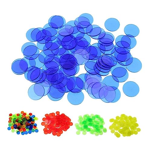 VICASKY 100St Spielwährung Zubehör Glatte Oberfläche Modellierung mathematischer Konzepte transparente Farben Spiel-Bingo-Chips Verstreute Perlen Lieferungen Plastikmünzen von VICASKY