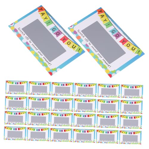 VICASKY 100 Stücke Scratch Off Karten Aufkleber Party Liefert Karneval Spiel Preise Klassenzimmer Aktivität Dekorationen von VICASKY