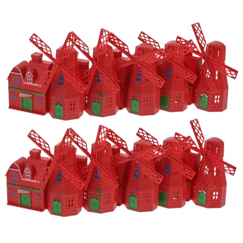 VICASKY 10Pcs Mini-Windmühle deko Figuren Garten Accessoires Vintage Hausdekor dekorative Windmühle Plastik rot VICASKY 10Pcs Mini-Windmühle deko Figuren Garten Accessoires Vintage Hausdekor dekorative Windmühle Plastik rot von VICASKY