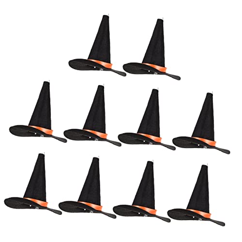 VICASKY 10St Filz Hexenhut Halloween-Weinflasche Halloween-Dekorationen Kessel halloween party halloween dekoration swor Hexenhüte Flaschendeckel Mini-Hexenhüte aus Filz gefühlt Black von VICASKY