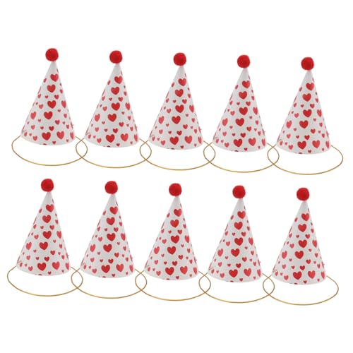 VICASKY 10 Stück Papier-geburtstagshüte Lustiges Herz-design Einweg-party-kopfbedeckungen Für Kinder Für Jungen Und Mädchen VICASKY 10 Stück Papier-geburtstagshüte Lustiges Herz-design Einweg-party-kopfbedeckungen Für Kinder Für Jungen Und Mädchen von VICASKY