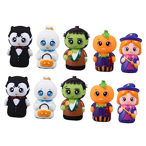 VICASKY 10St Halloween-Fingerpuppen Reisetasche Schnuller Bausätze interaktives kinderspielzeug Handpuppe Cartoon-Fingerpuppe PVC von VICASKY