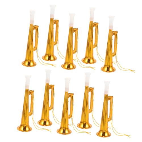 VICASKY 10St Konzert Trompete Instrumente kleine Trompete Mandala-Trompete Lange Trompete Musical Instruments Hornbläser spielsachen Kindertrompete lustige Trompeten Abs Golden von VICASKY