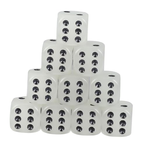 VICASKY 10St Leuchtende Würfel Desktop-Plüschtiere Schachbrett Herd Aufkleber Kinderspielzeug Schüssel glücksperiment Frohe Würfel Leuchtwürfel- Acryl Weiß von VICASKY