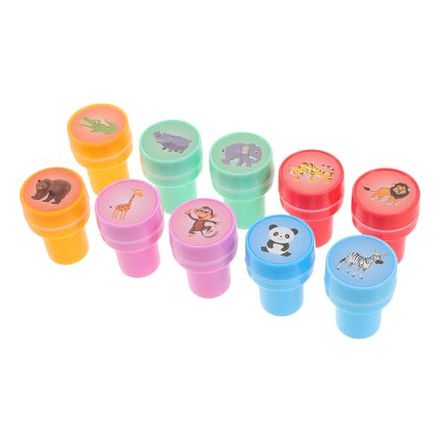 VICASKY 10-teiliges Tierstempel-Set Für Kinder – Lebensthema Kreatives Handstempel-Set Mit Bezaubernden Siegeln Für Tagebuch Und Partygeschenke von VICASKY