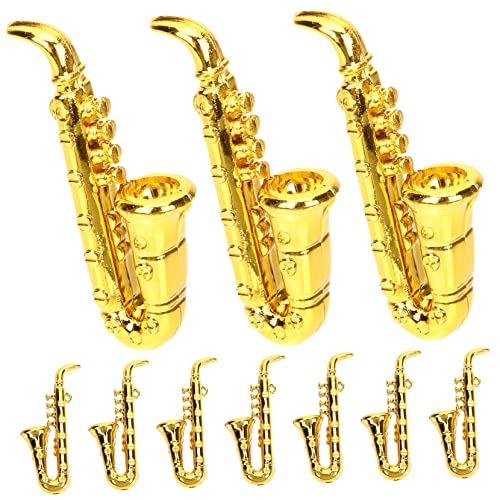 VICASKY 10 Stück Mini-musikinstrumentenmodelle Musikinstrumente-Spielzeug Mini-Saxophone Miniatur-Musikinstrument-Requisite Einzigartige Form Spaß Für Jungen Und Mädchen von VICASKY