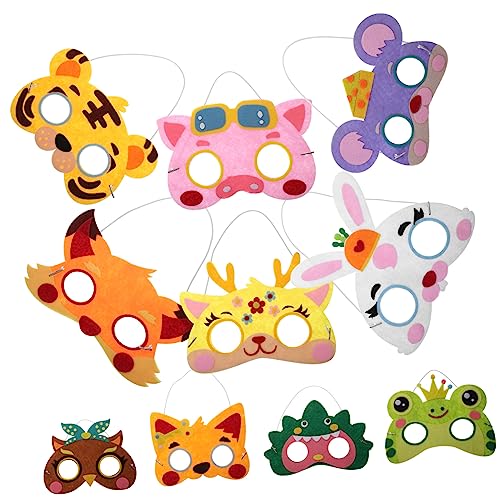 VICASKY 10St tierkostüme für tiermasken für Kinderparty Masken Lustige Masken für Gesicht Wolf Halloween-Maskenstütze Halloween-Cosplay-Stütze gefühlt von VICASKY