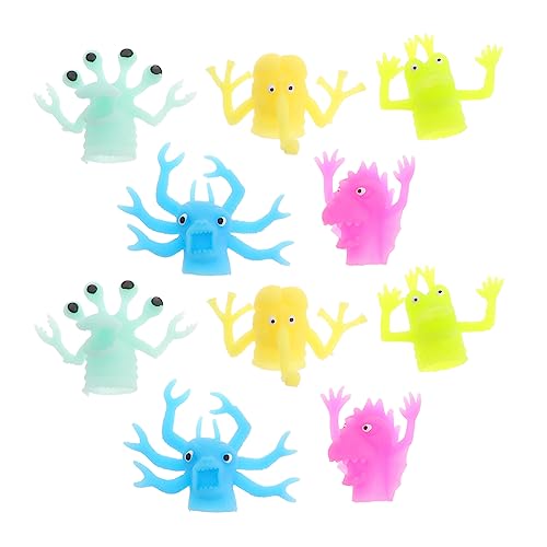 VICASKY 10Stücke Leuchtende Fingerpuppen Kreative Finger Rollenspiel Spielzeuge Für Gruselige Alien Kreaturen Mini Finger Cover Für Geschichten Und Spiele von VICASKY