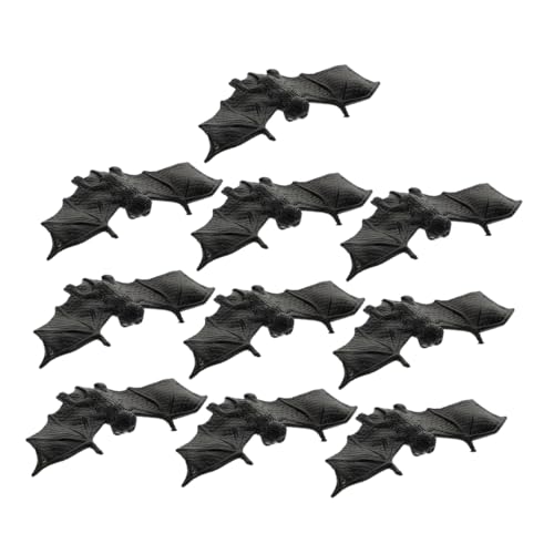VICASKY 10Stücke Mini Halloween Fledermäuse aus Weichem Realistische Deko für Spukhäuser Bars und DIY Bastelprojekte Halloween Miniaturen für Gruselige Atmosphären von VICASKY