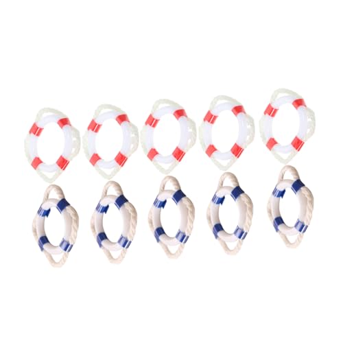 VICASKY 10Stücke Mini Hausschwimmringe Dekorative Mini Schwimmring Spielzeuge für Puppenhaus DIY Sommer Pool Zubehör Wiederverwendbare Ornamente für Kreative Bastelprojekte von VICASKY