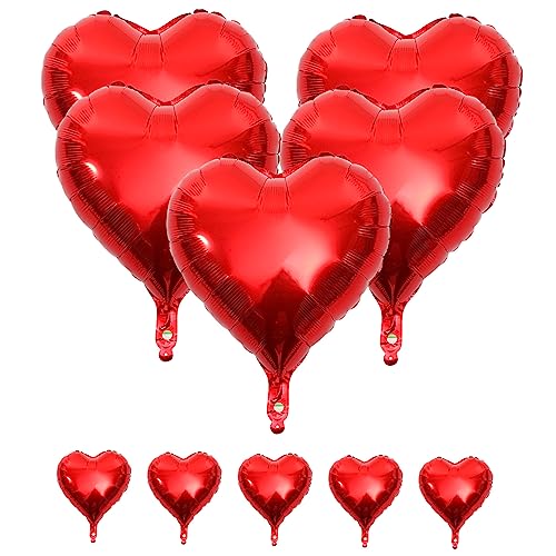 VICASKY 10Stücke Rote Herzballons Folienballons für Verlobungsfeiern und Valentinstag Dekorative Partyballons für Romantische Anlässe und Festliche Feierlichkeiten VICASKY 10Stücke Rote Herzballons Folienballons für Verlobungsfeiern und Valentinstag Dekorative Partyballons für Romantische Anlässe und Festliche Feierlichkeiten von VICASKY